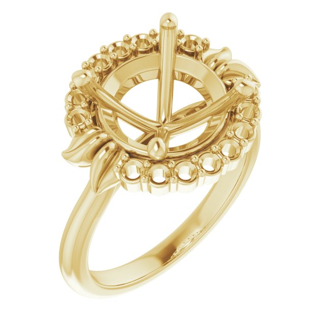 Accented Floral Engagement Ring