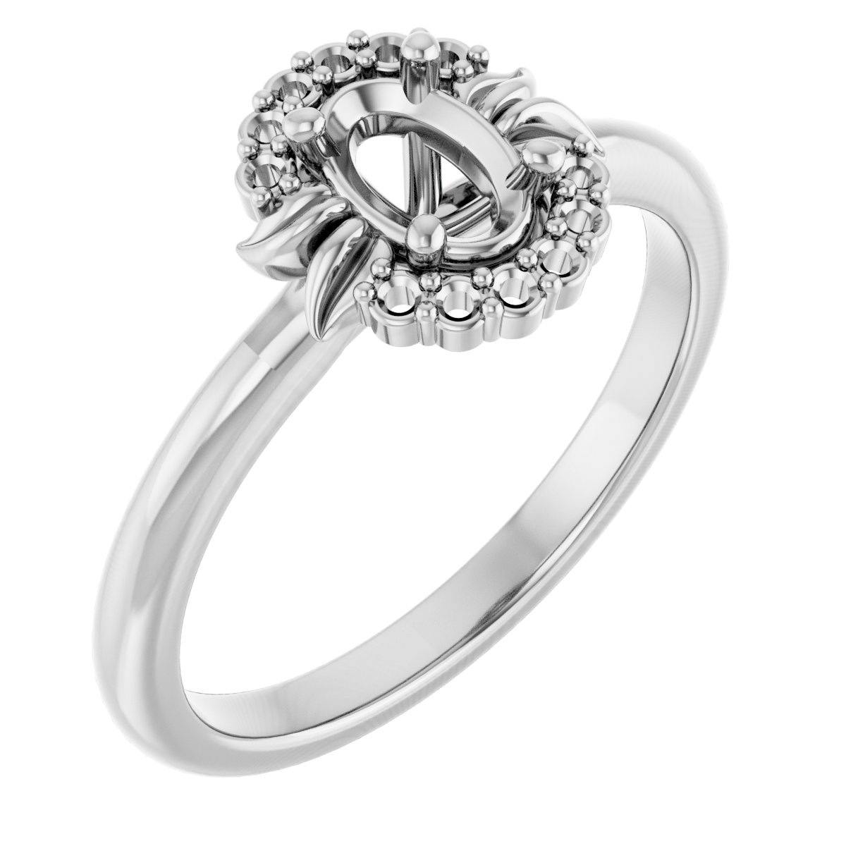 Accented Floral Engagement Ring