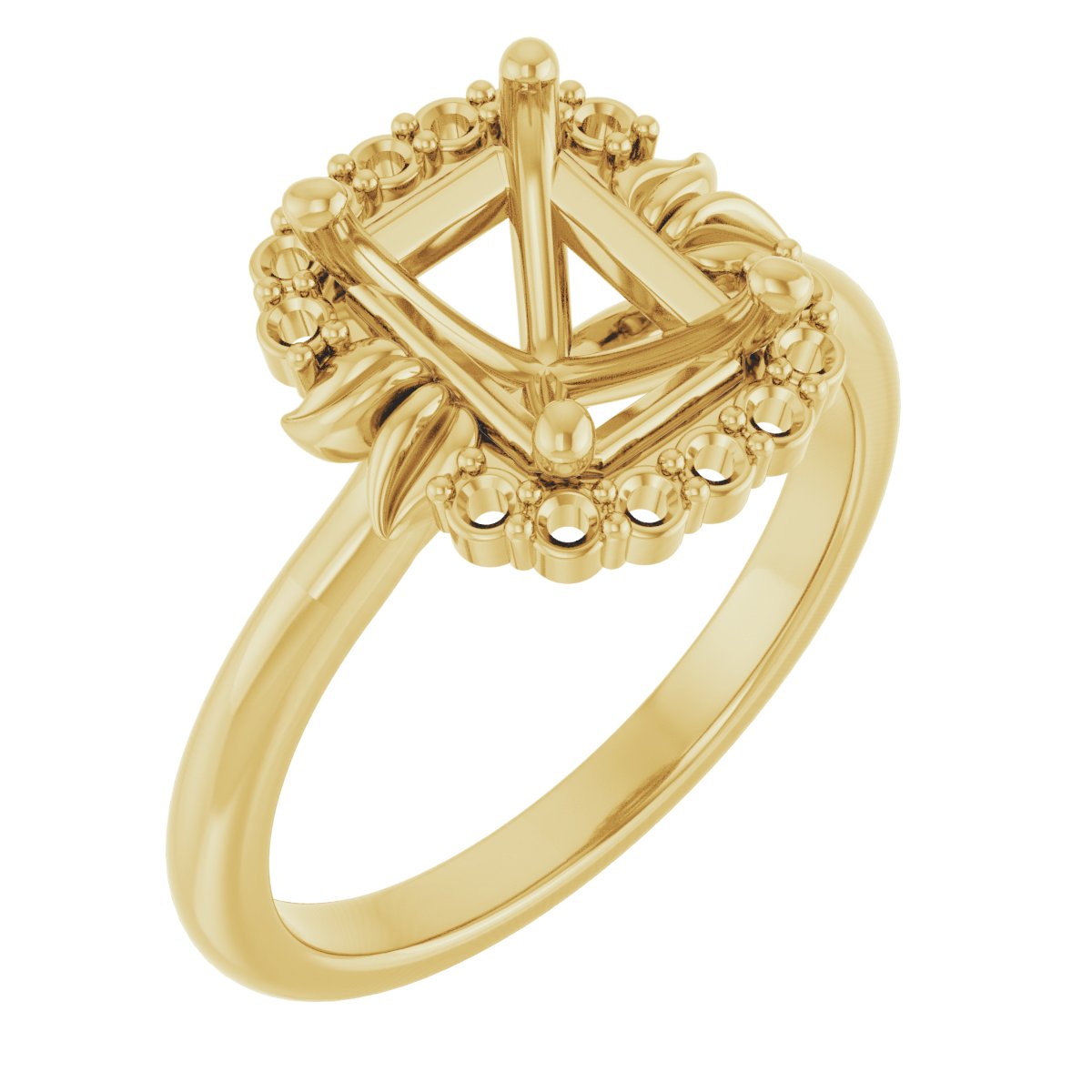 Accented Floral Engagement Ring