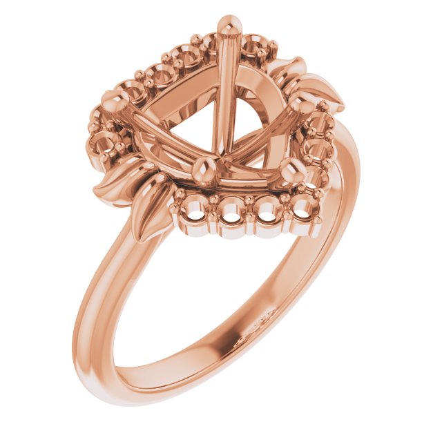 Accented Floral Engagement Ring