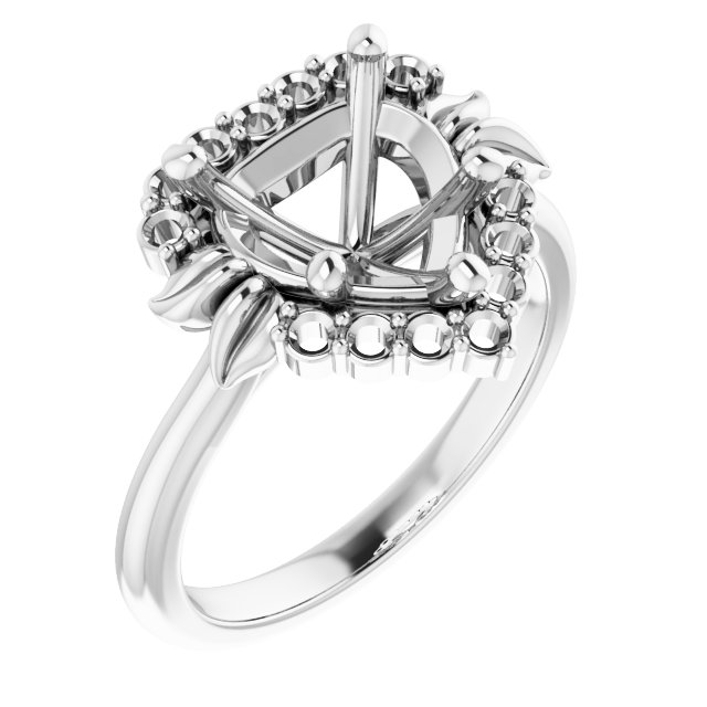 Accented Floral Engagement Ring