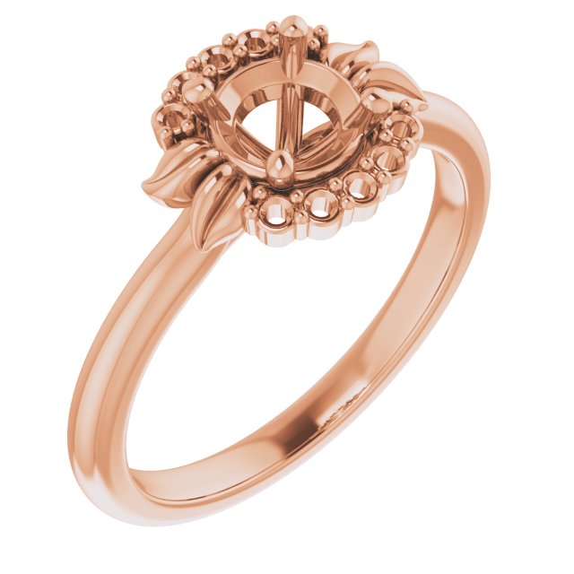 Accented Floral Engagement Ring