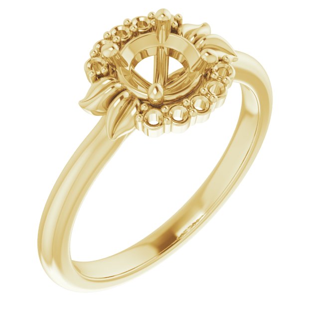 Accented Floral Engagement Ring