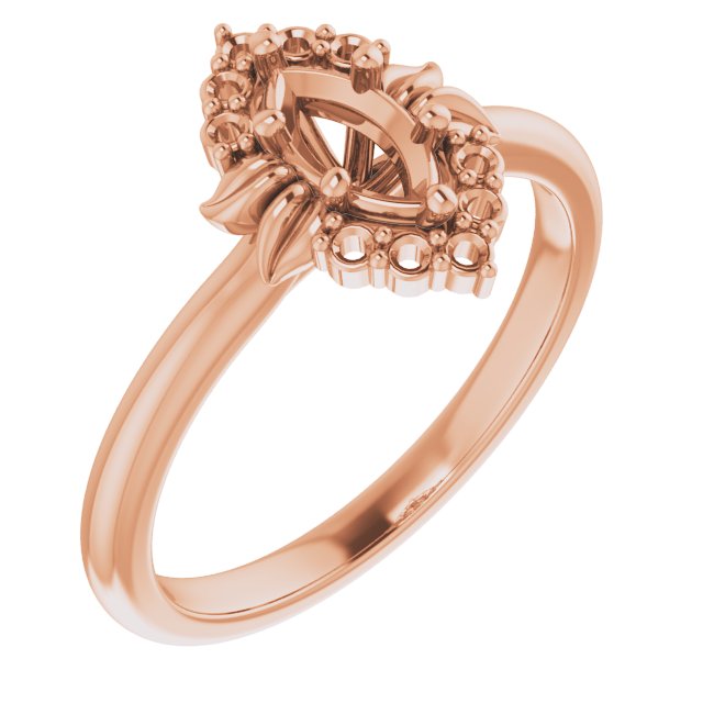 Accented Floral Engagement Ring