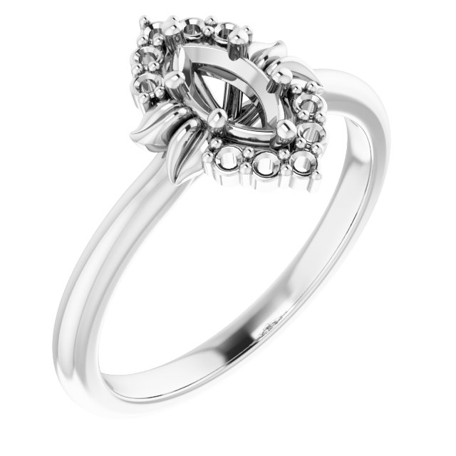 Accented Floral Engagement Ring