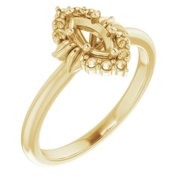 Accented Floral Engagement Ring