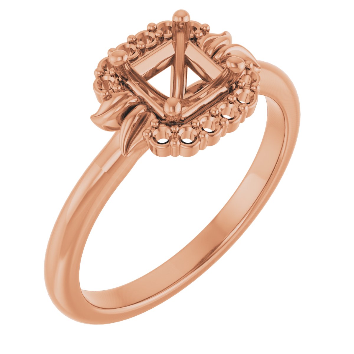 Accented Floral Engagement Ring