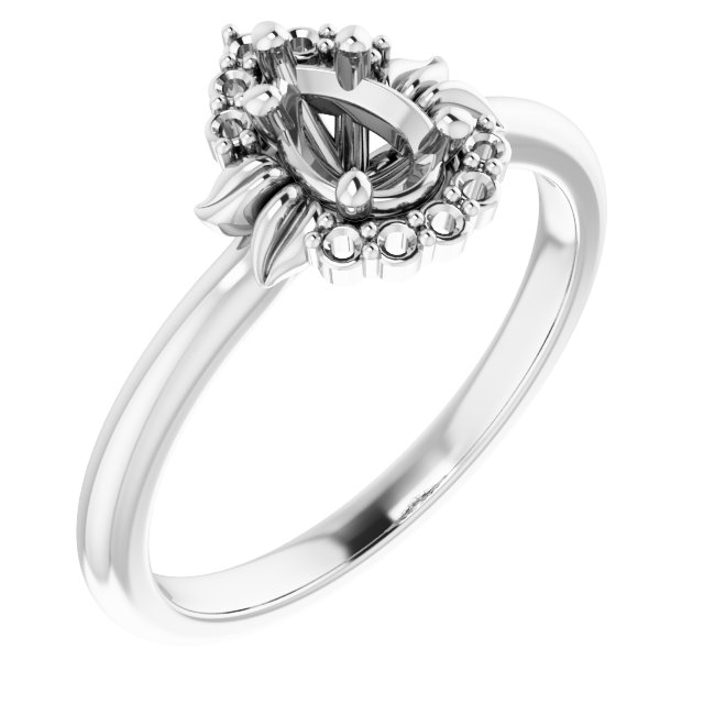 Accented Floral Engagement Ring