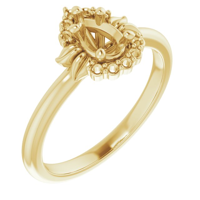 Accented Floral Engagement Ring