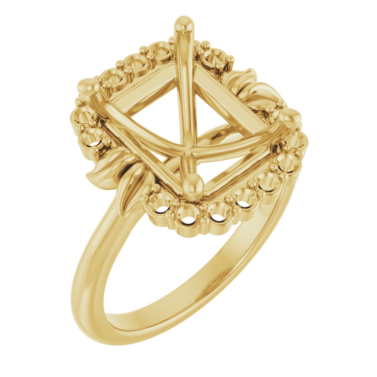 Accented Floral Engagement Ring