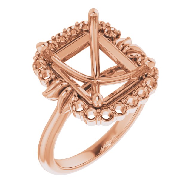 Accented Floral Engagement Ring
