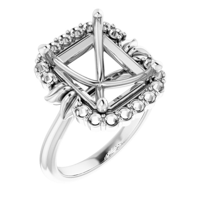 Accented Floral Engagement Ring
