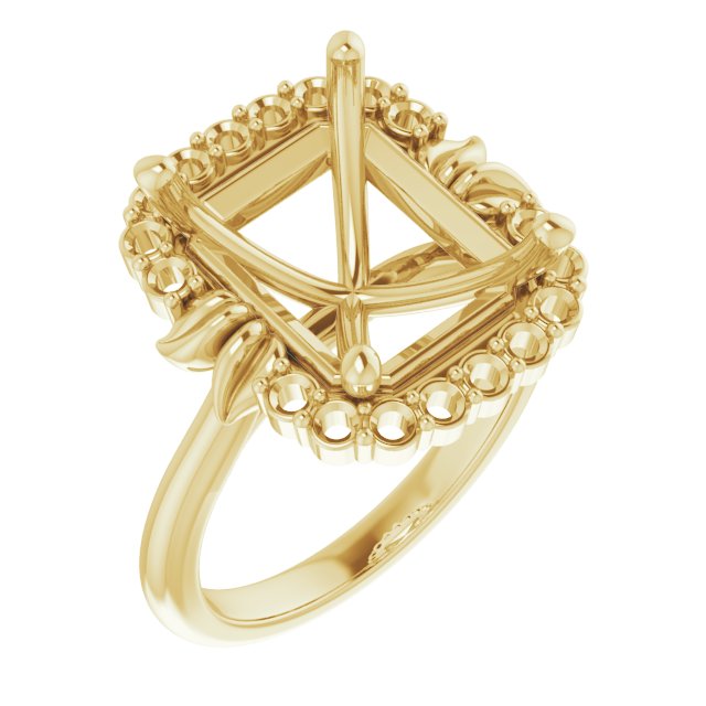 Accented Floral Engagement Ring