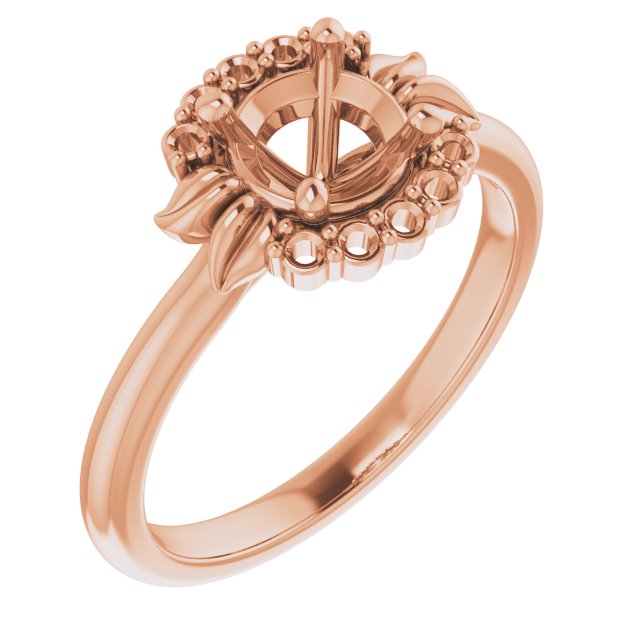 Accented Floral Engagement Ring