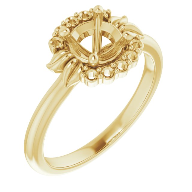 Accented Floral Engagement Ring