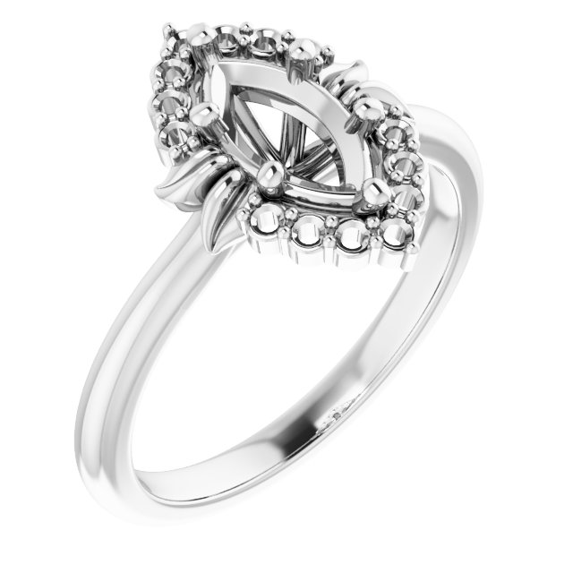 Accented Floral Engagement Ring