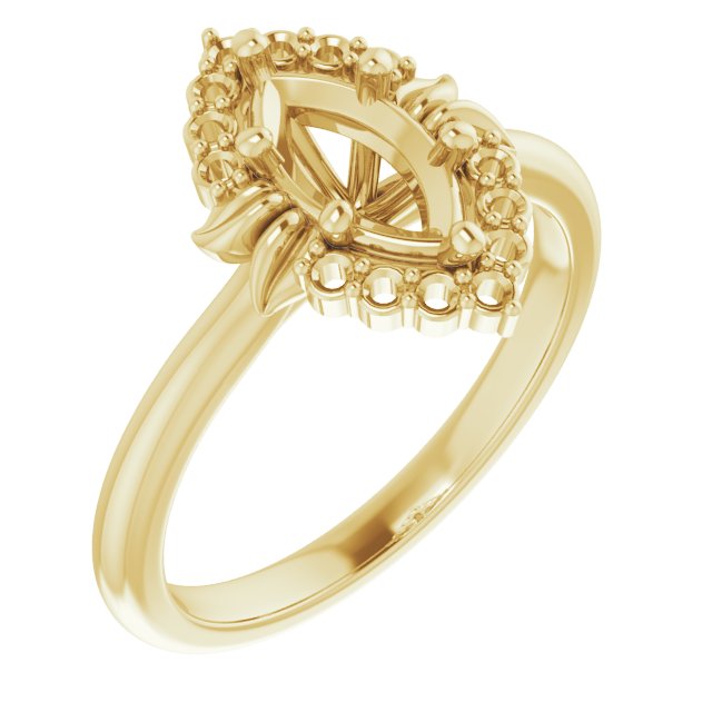 Accented Floral Engagement Ring