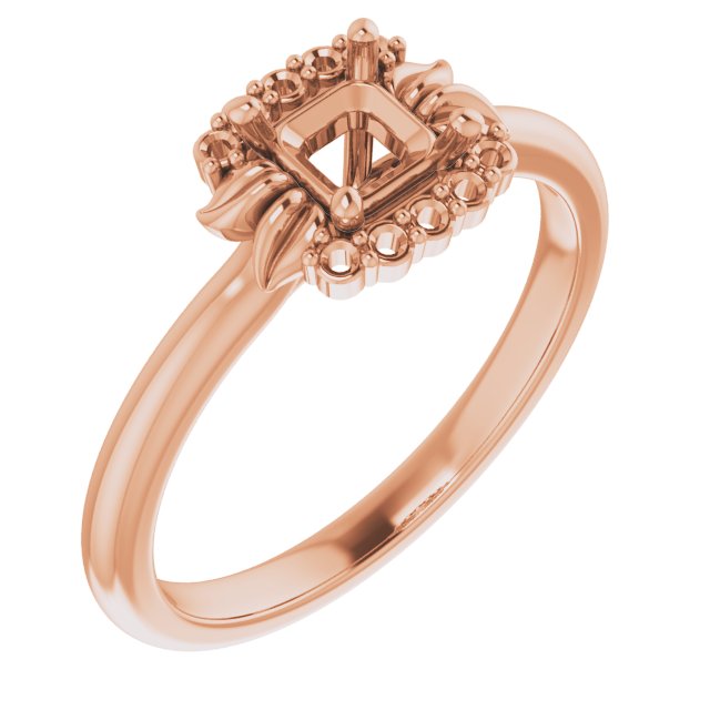 Accented Floral Engagement Ring