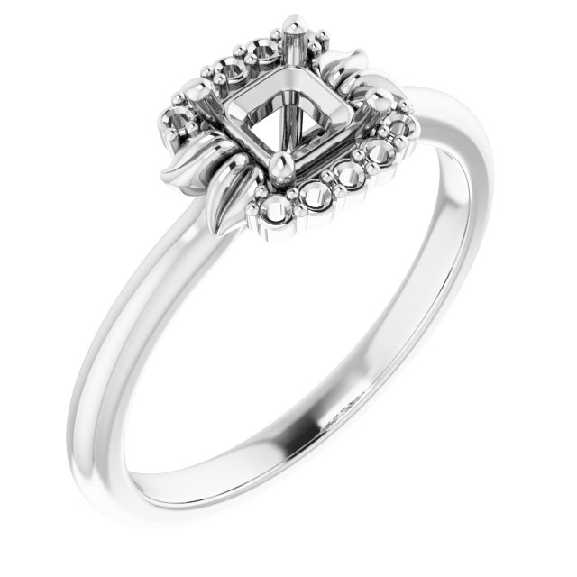 Accented Floral Engagement Ring