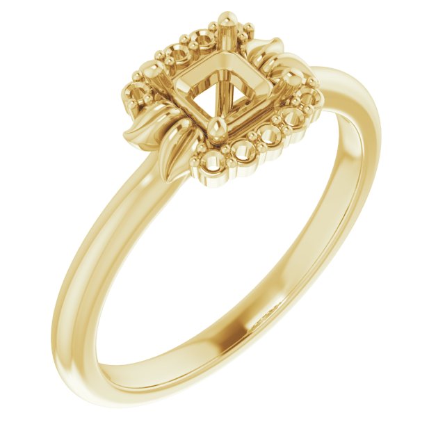 Accented Floral Engagement Ring