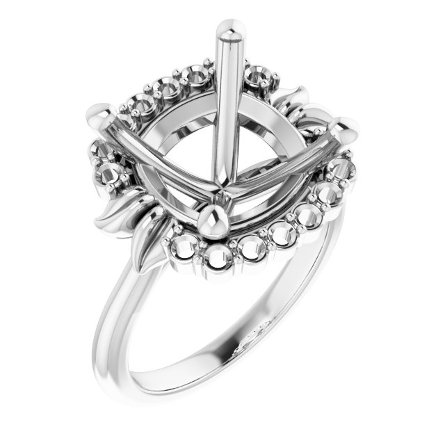 Accented Floral Engagement Ring
