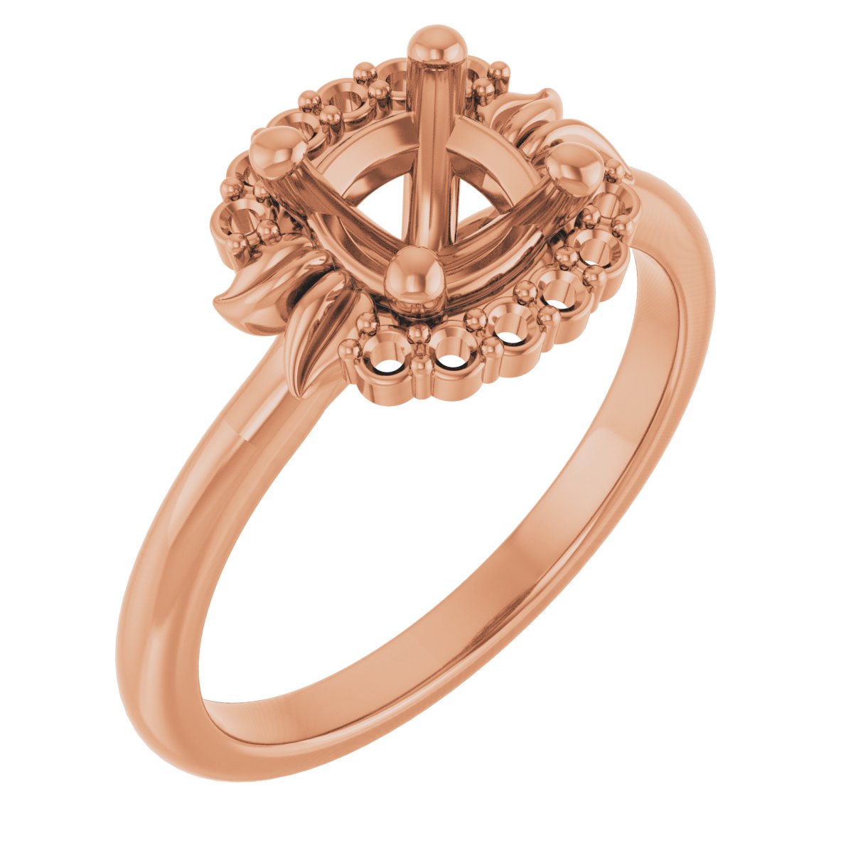 Accented Floral Engagement Ring