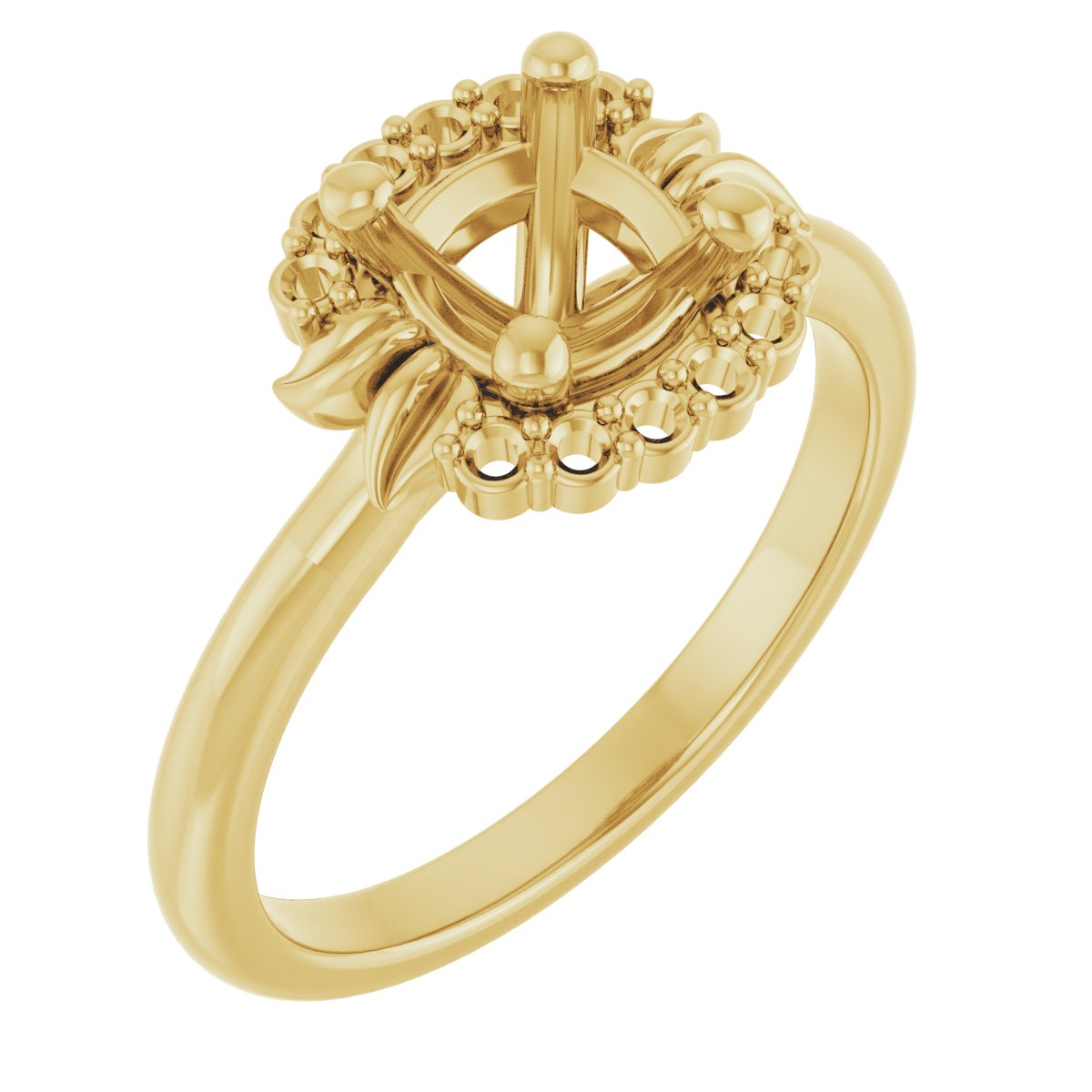 Accented Floral Engagement Ring