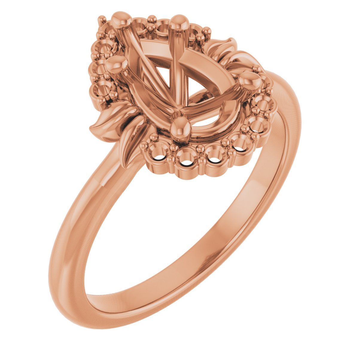 Accented Floral Engagement Ring