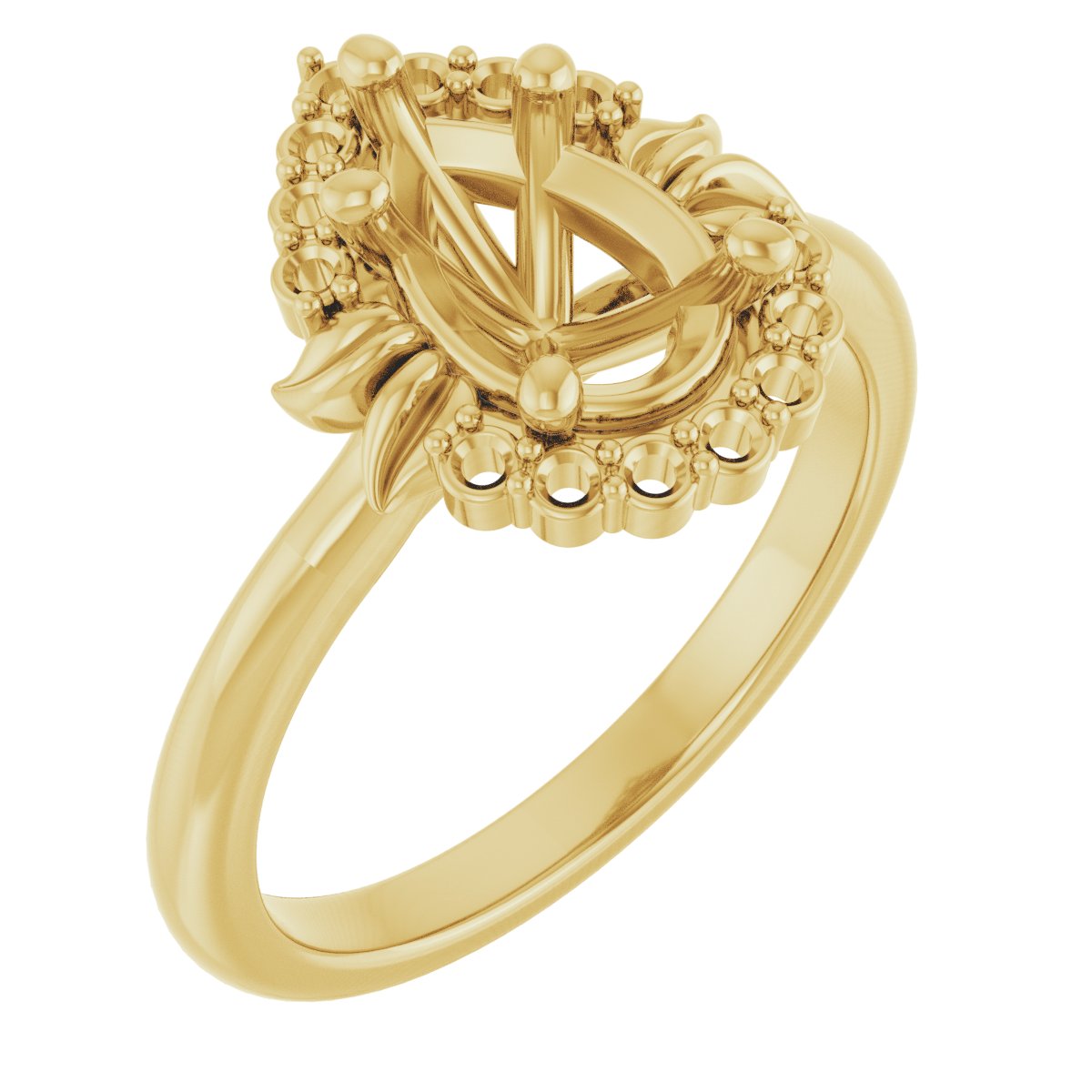 Accented Floral Engagement Ring