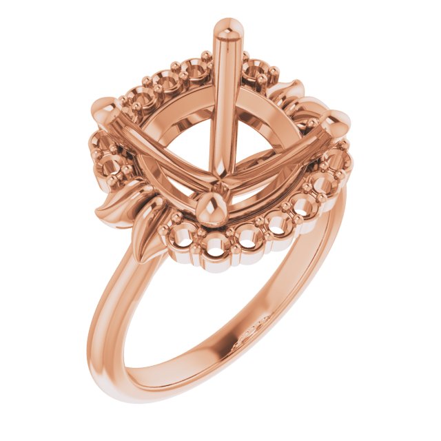 Accented Floral Engagement Ring
