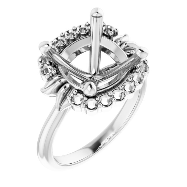 Accented Floral Engagement Ring
