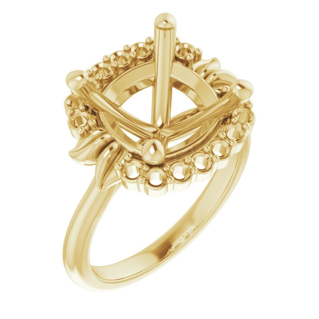 Accented Floral Engagement Ring