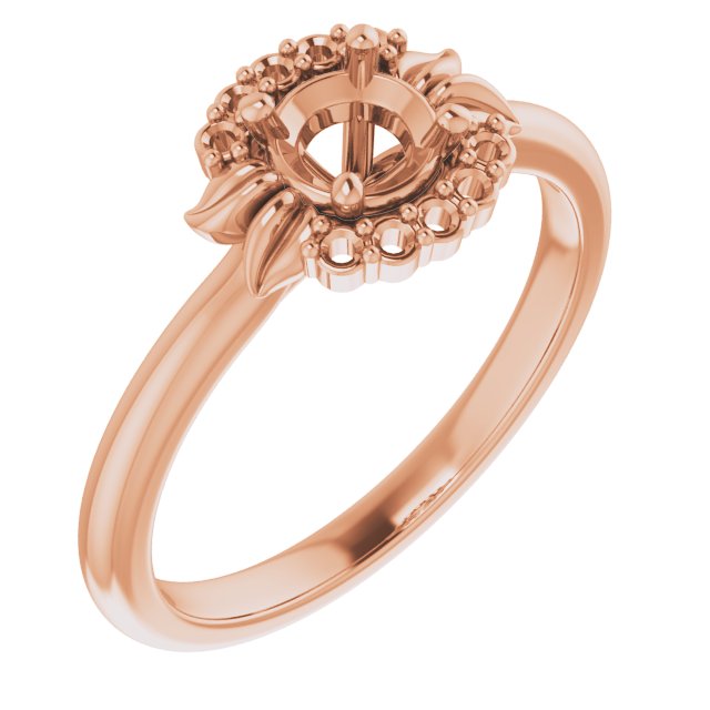 Accented Floral Engagement Ring