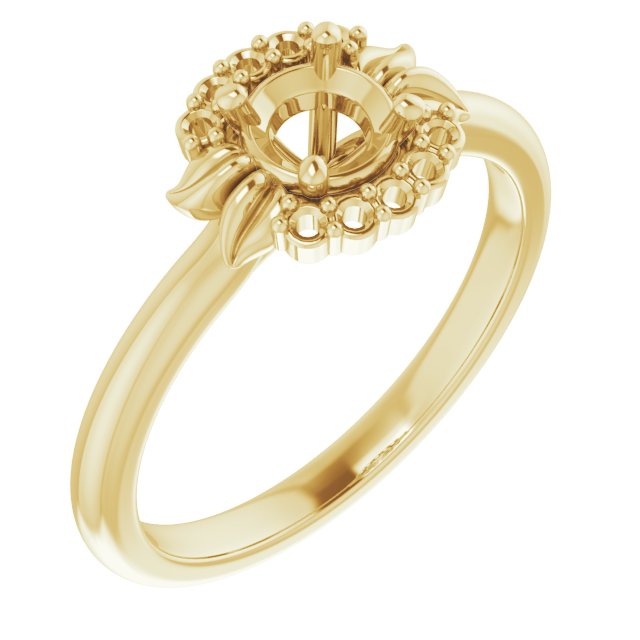 Accented Floral Engagement Ring