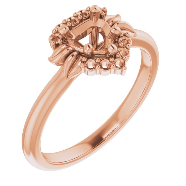 Accented Floral Engagement Ring