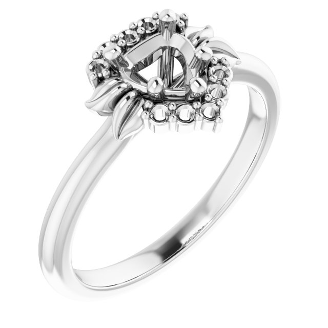 Accented Floral Engagement Ring
