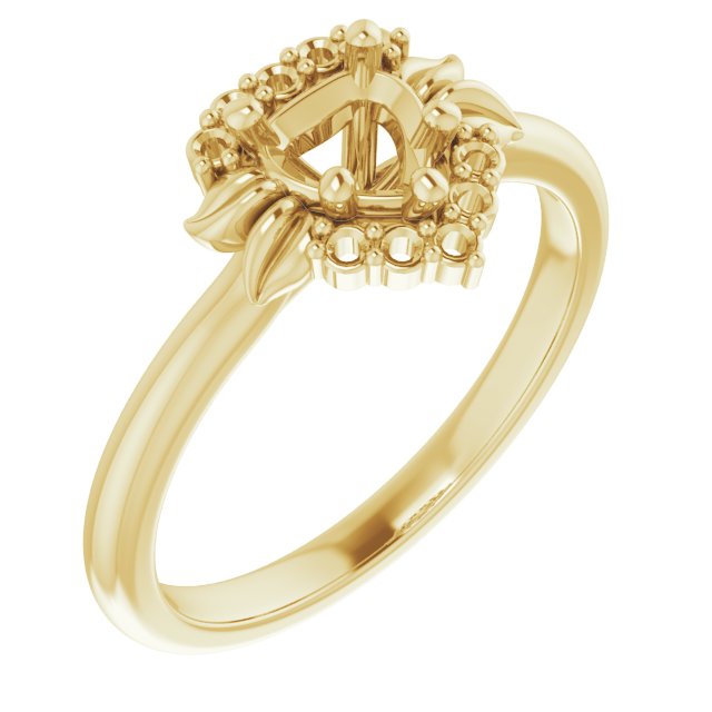 Accented Floral Engagement Ring