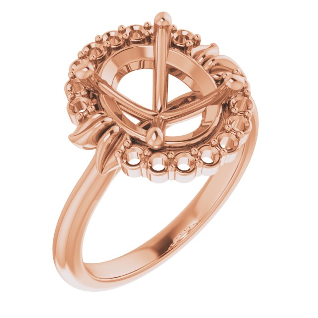 Accented Floral Engagement Ring