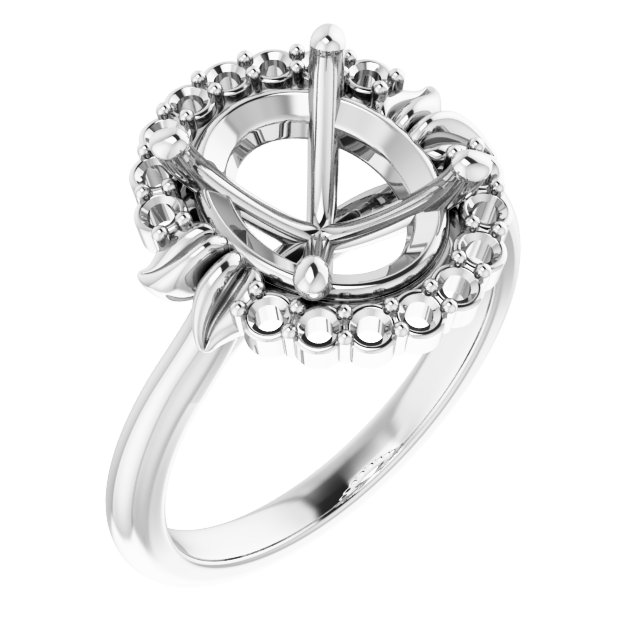 Accented Floral Engagement Ring