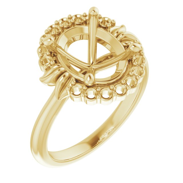 Accented Floral Engagement Ring