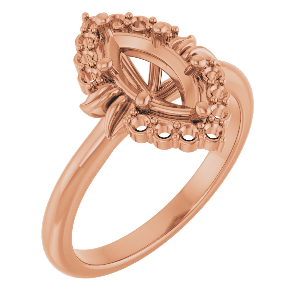 Accented Floral Engagement Ring