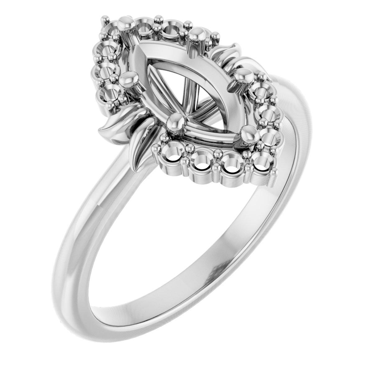 Accented Floral Engagement Ring