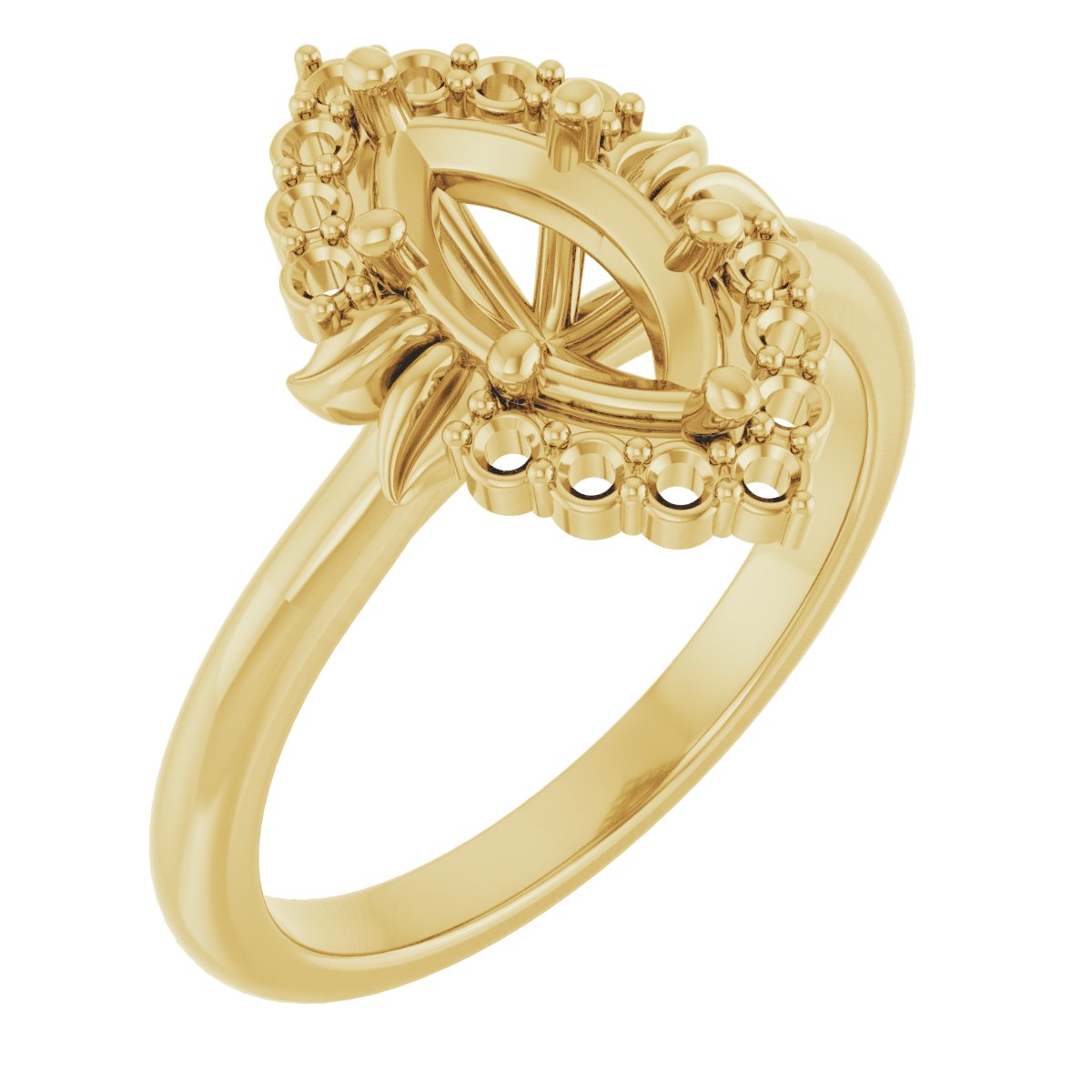 Accented Floral Engagement Ring