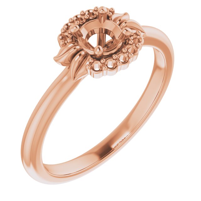 Accented Floral Engagement Ring