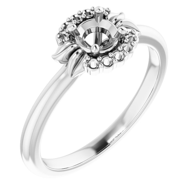 Accented Floral Engagement Ring