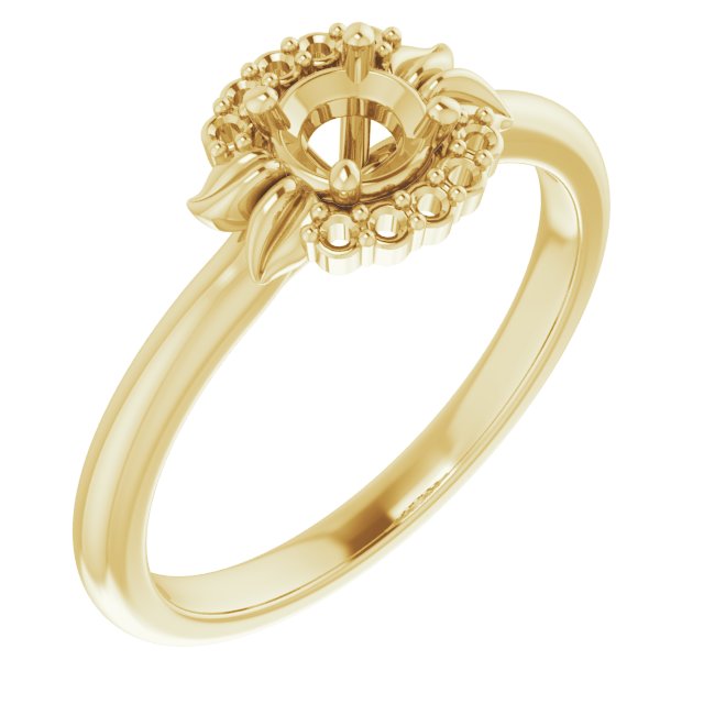 Accented Floral Engagement Ring