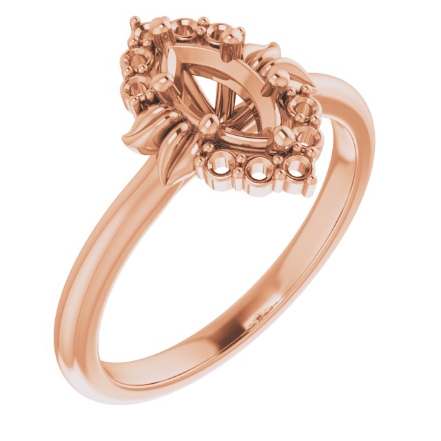 Accented Floral Engagement Ring
