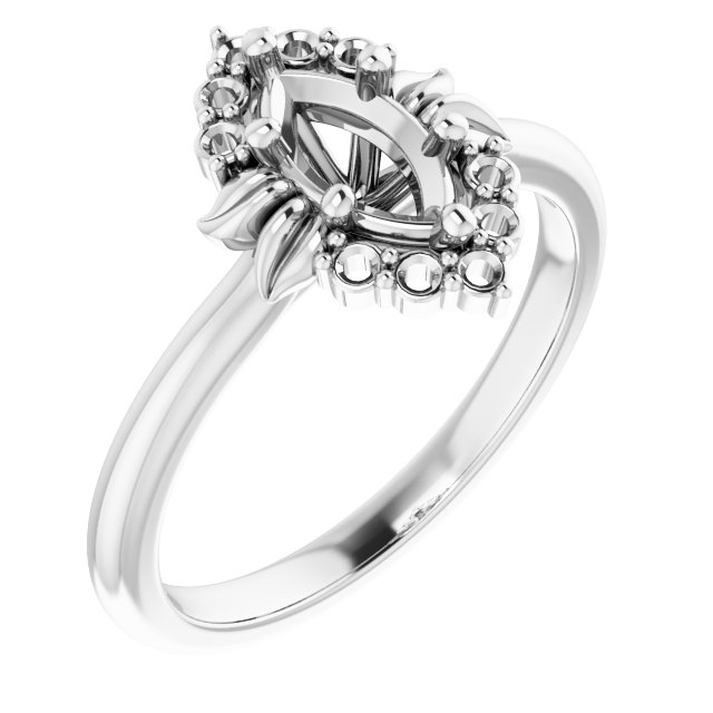 Accented Floral Engagement Ring