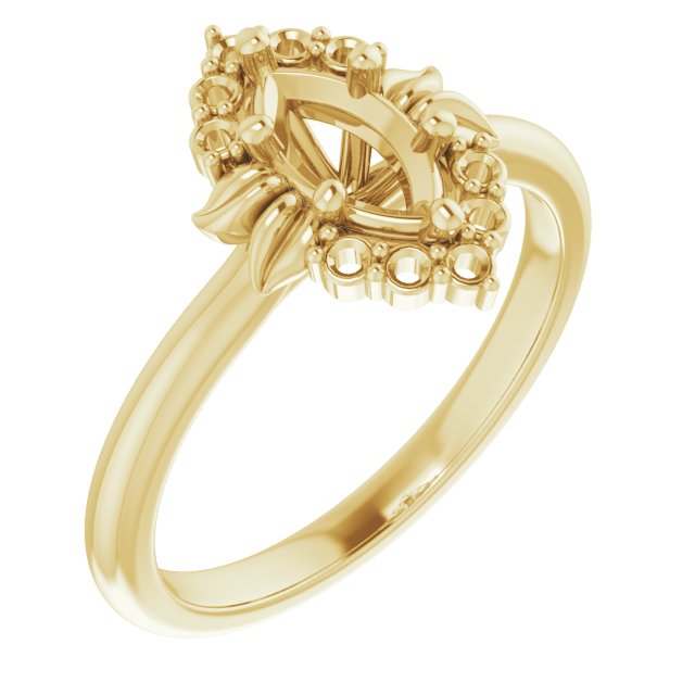 Accented Floral Engagement Ring