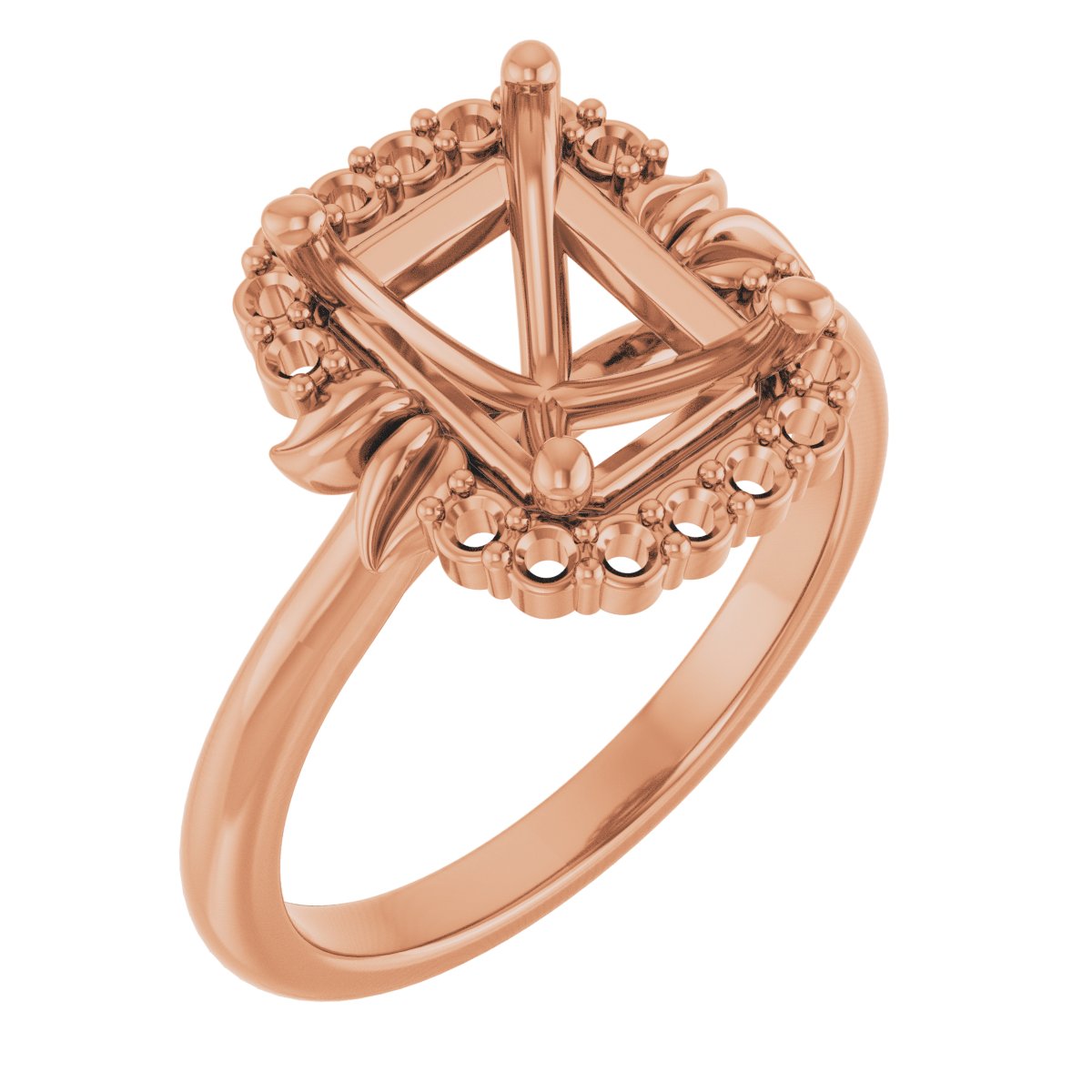 Accented Floral Engagement Ring